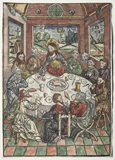 Der Schatzbehalter: The Last Supper, 1491. Creator: Michael Wolgemut (German, 1434-1519)