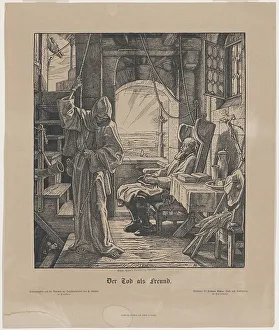 Rethel Alfred Prints: Der Tod als Freund (Death as a Friend), 1831. Creator: Alfred Rethel