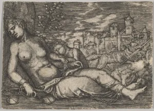 Der Welt Lauf (Sleeping Justice) (copy), early 16th century. Creator: Barthel Beham Der Welt Lauf (Sleeping Justice) (copy), early 16th century. Creator: Barthel Beham