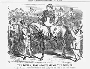 The Derby 1863 - Portrait of The Winner, 1863. Artist: John Tenniel The Derby 1863 - Portrait of The Winner, 1863. Artist: John Tenniel