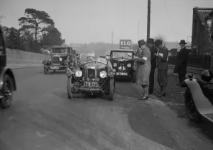 Junior Car Club Prints: Derby Sports, Riley Monaco and Morris Cowley saloon at the JCC Half-Day Trial, 1930