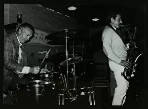 Hertfordshire Gallery: Derek Hogg (drums) and Bobby Wellins (saxophone) playing at The Bell, Codicote, Hertfordshire, 1985
