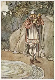 Thomas William Rolleston Prints: Dermot took the horn and would have filled it, c1910. Artist: Stephen Reid