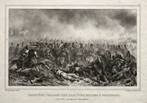 Auguste Raffet French Collection: Derniere Charge des Lanciers Rouges a Waterloo. Creator: Auguste Raffet (French