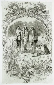 Rops Felicien Prints: Des Conflits entre chasseurs et propriétaires, 1865. Creator: Félicien Rops