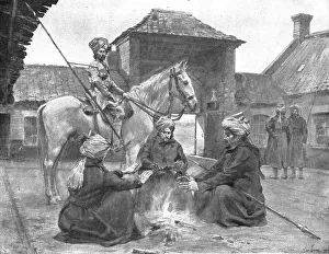 Warming Prints: Des deux cotes du front; Lanciers indiens dans une ferme du Nord de la France