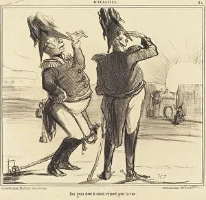 Hand Gestures Prints: Des gens dont le soleil rejouit peu la vue, 1855. Creator: Honore Daumier