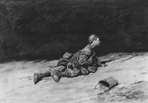 Scott Scott De Plagnolles Prints: Un des Humbles Heros de Verdun: le ravitailleurs
