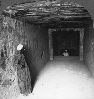 Descending gallery in tomb of Sethos I, Thebes, Egypt, 1905.Artist: Underwood & Underwood