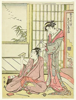 Descending Geese for Bunshichi (Bunshichi no rakugan), from the series Eight Views of... 1781/89. Creator: Hokusai. Descending Geese for Bunshichi (Bunshichi no rakugan), from the series Eight Views of... 1781/89. Creator: Hokusai