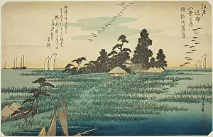Wetland Prints: Descending Geese at Haneda (Haneda no rakugan)