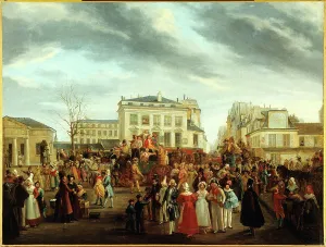 Stage Coach Prints: Descent of the courtiers, Ash Wednesday 1823. Creator: Artus Despagne