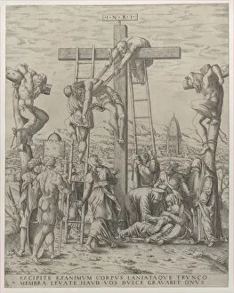 Bible Scene Collection: The Descent from the Cross, 1570. Creator: Mario Cartaro