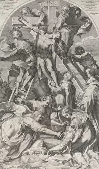 Barocci Gallery: The Descent from the Cross, 1606. Creator: Francesco Villamena