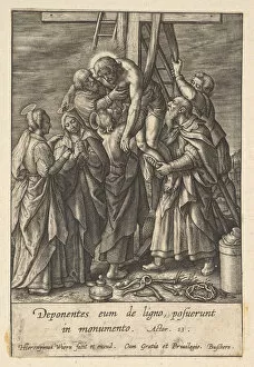Hieronymus Wierix Gallery: Descent from the Cross, before 1619. Creator: Hieronymous Wierix