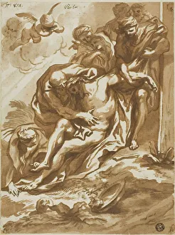 Piola Domenico I Prints: Descent from the Cross, n.d. Creator: Domenico Piola I