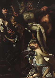 Magdalene Prints: The Descent from the Cross with Saints Mary Magdalene, Augustine, Jerome and Angels, c
