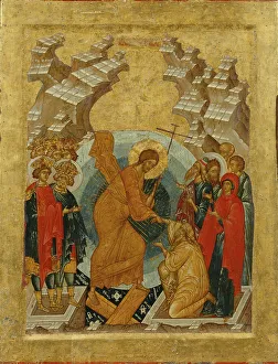 Images Dated 2nd April 2014: The Descent into Hell. Artist: Russian icon