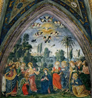 Apostles Prints: The descent of the Holy Spirit (Pentecost), 1492-1495. Creator: Pinturicchio, Bernardino