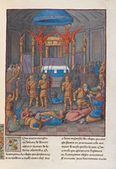 Desecration of the Temple of Jerusalem by Pompey. Illustration in Flavius Josephus Antiquities of t Desecration of the Temple of Jerusalem by Pompey. Illustration in Flavius Josephus Antiquities of t
