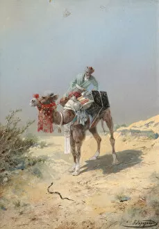 Camel Driver Gallery: In the Desert. Artist: Karasin, Nikolai Nikolayevich (1842-1908)