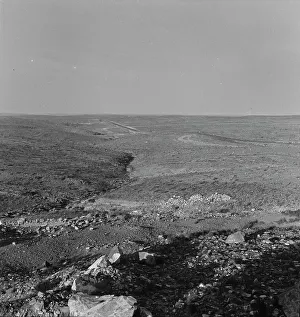 Highway Prints: Desert and highway west of Roswell, New Mexico, 1938. Creator: Dorothea Lange