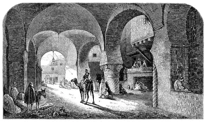 The Desert Route - Caravanserai, near El Arish, 1857. Creator: Unknown