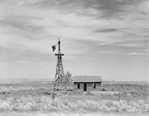 Windmill Gallery: Deserted dryland farm in the Columbia Basin, south of Quincy, Grant County, Washington, 1939