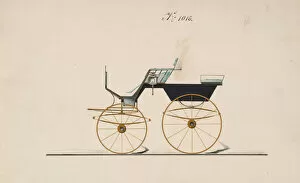 Brewster And Company Gallery: Design for 4 seat Phaeton, no top, no. 1016, 1850-70. Creator: Brewster & Co