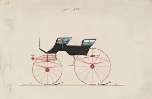Phaeton Prints: Design for 4 seat Phaeton, no top, no. 936, 1850-70. Creator: Brewster & Co