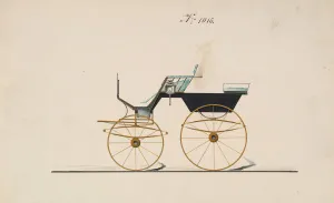 Phaeton Prints: Design for 4 seat Phaeton, no top, no. 1016, 1850-70. Creator: Brewster & Co