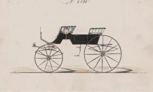 Phaeton Prints: Design for 4 seat Phaeton, no top, no. 3390, 1878. Creator: Brewster & Co