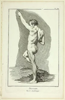 Encyclopadia Prints: Design: Academic Figure, from Encyclopédie, 1762/77. Creator: Benoit-Louis Prevost