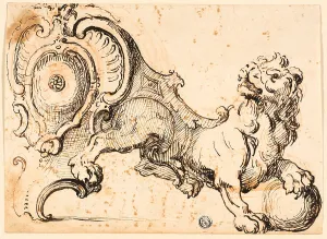 Firedog Prints: Design for an Andiron, 18th century. Creator: Unknown