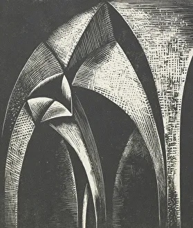 Nash Paul Prints: Design of arches, 1926. Creator: Paul Nash