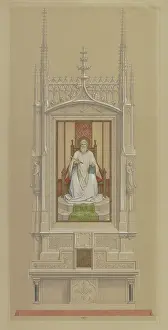 Bartholomew St Prints: Design for a Bartholomew altar for Frankfurt Cathedral, 1867. Creator: Eduard von Steinle