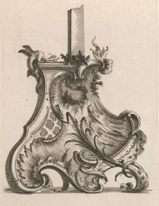 Pier Carl Prints: Design for the Base of a Crucifix, Plate 4 from: Neüinventierte Crucifix=