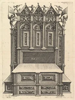 Daniel Collection: Design for a bed, 1527. Creator: Daniel Hopfer