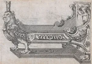 Cerceau Jacques Androuet Du Prints: Design for a Bed, 1565-70. Creator: Jacques Androuet Du Cerceau