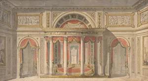 Day Bed Prints: Design for a Bedroom, 1785-1838. Creator: School of Charles Percier (French