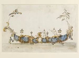 Design for a Bissona, with two gondoliers in Chinese dress, ca 1766-1770