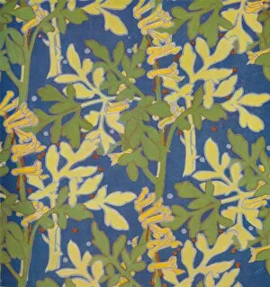 Background Collection: Design for Block Printed Silk, 1926. Artist: Margery Tomlin
