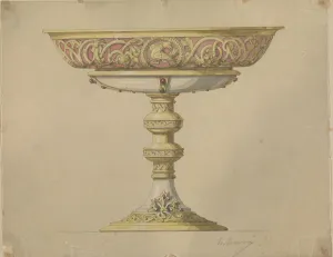 Design for a bowl on a base in Romanesque style, c.1864-c.1894. Creator: Henri Cameré