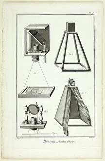 Encyclopedia Prints: Design: Camera Obscura, from Encyclopédie, 1762/77. Creator: A. J. Defehrt