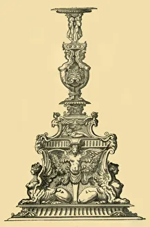 Sampson Low Prints: Design for a candelabrum, 16th century, (1881). Creator: Unknown