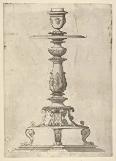 Design for a Candlestick, 1548-49. Creator: Jacques Androuet Du Cerceau