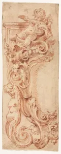 Design for a Cartouche, first half 1700s. Creator: Gilles Marie Oppenord (French, 1672-1742)