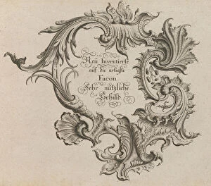 Design for a Cartouche, Plate 1 from 'Neu Inventierte auf die artigste Faco..., Printed ca. 1750-56