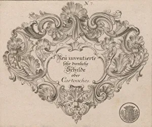 Arabesque Prints: Design for a Cartouche, Plate 1 from Neüinventierte sehr dienstiche Schil