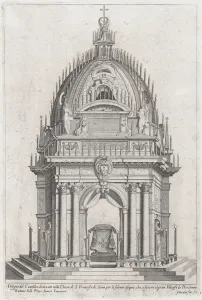 Catafalque Prints: Design of the catafalque for Francesco Piccolomini, 1607. Creator: Giovanni Florimi